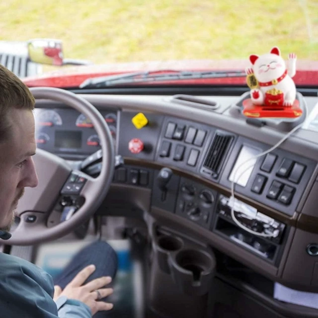 Alt view image 5 of 7 - Acogedor Solar Waving Cat, Good Luck Statue with Arm for Car Home Decor