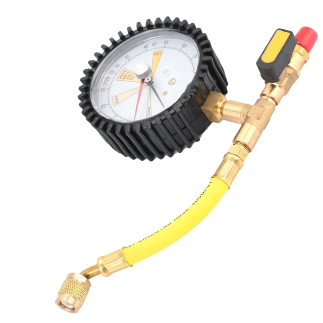 Alt view image 7 of 7 - Nitrogen Pressure Test Gauge for Air Conditioning, Refrigerant, Car, A/C Refrigeration Tool for R134a, R22, R407C, R410A, R404A, R507, R422D, R32, 1/4 SAE inch