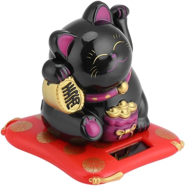 Alt view image 2 of 7 - Acogedor Solar Waving Cat, Good Luck Fortune Statue for Car Desk Decor