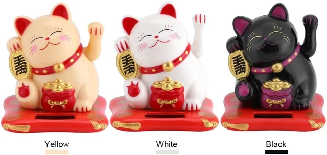 Alt view image 5 of 7 - Acogedor Solar Waving Cat, Good Luck Fortune Statue for Car Desk Decor