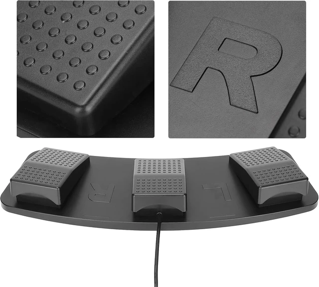 Alt view image 6 of 7 - Acogedor USB Triple Foot Switch Pedal, Programmable Customized Computer Keyboard, 3 Key Footswitch Mouse Keyboard Game String Multimedia