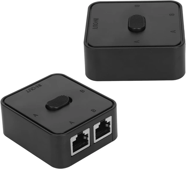 Alt view image 6 of 7 - Gigabit Network Switcher, 2 in 1 Out or 1 in 2 Out RJ45 CAT6 Network Switch Selector, Ethernet Switch 2 Port Network Hub