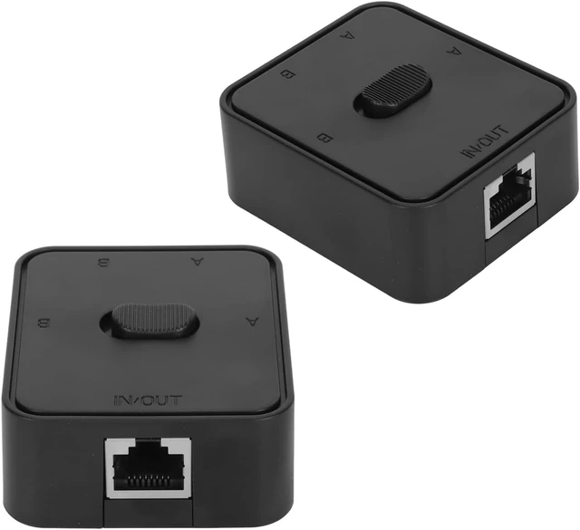 Alt view image 7 of 7 - Gigabit Network Switcher, 2 in 1 Out or 1 in 2 Out RJ45 CAT6 Network Switch Selector, Ethernet Switch 2 Port Network Hub