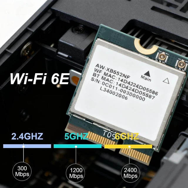 Alt view image 3 of 7 - Gugxiom MT7902 Wi-Fi 6E Network Card with Bluetooth 5.2, for 10/11, Linux