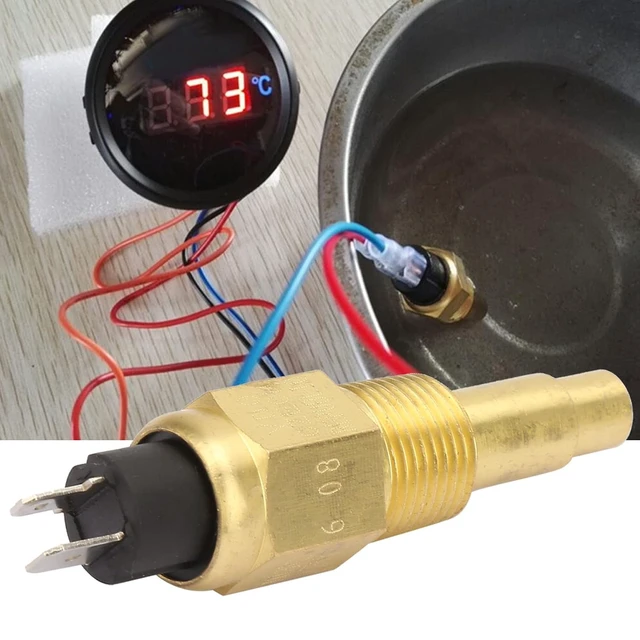 Alt view image 4 of 7 - M14x1.5 Water Temperature Sensor, 6 to 24V Temperature Sender, Aluminum Alloy, for Oil Water Temperature