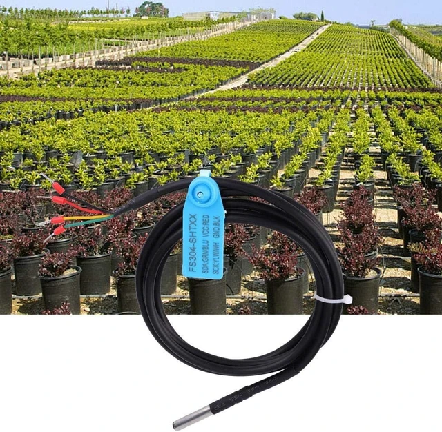 Alt view image 3 of 6 - Soil Sensor, Soil Temperature & Humidity Sensor Probe, Cable Type Waterproof Soil Temperature & Humidity Sensor, for HVAC (FS304-SHT30)