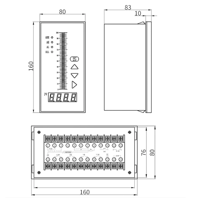Alt view image 3 of 7 - 4-20mA Pressure Sensor, Level Meter Sensor Water Depth Level Display Meter, 4-20MA Liquid Level Transmitter Sensor Controller