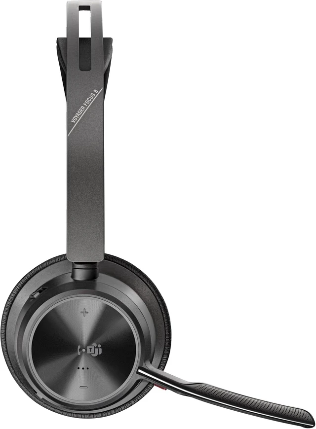 Alt view image 2 of 5 - Poly - Voyager Focus 2 UC USB-A Headset (Plantronics) - Bluetooth Dual-Ear (Stereo) Headset with Boom Mic - USB-A PC/Mac Compatible - Active Noise Canceling - Works with Teams (Certified), Zoom & more
