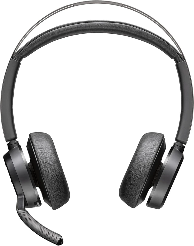 Alt view image 5 of 5 - Poly - Voyager Focus 2 UC USB-A Headset (Plantronics) - Bluetooth Dual-Ear (Stereo) Headset with Boom Mic - USB-A PC/Mac Compatible - Active Noise Canceling - Works with Teams (Certified), Zoom & more