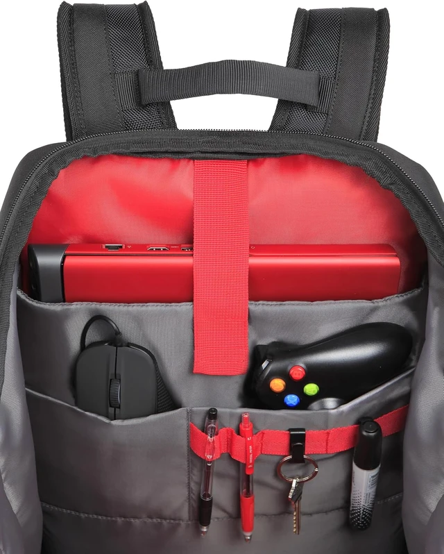 Alt view image 7 of 7 - Dell GM-BP-BK-17-19 17" Laptop Backpack (Black, Grey, Red) - Laptop Bags (Backpack, 17" Shoulder Strap, 930g, Black, Grey, Red)