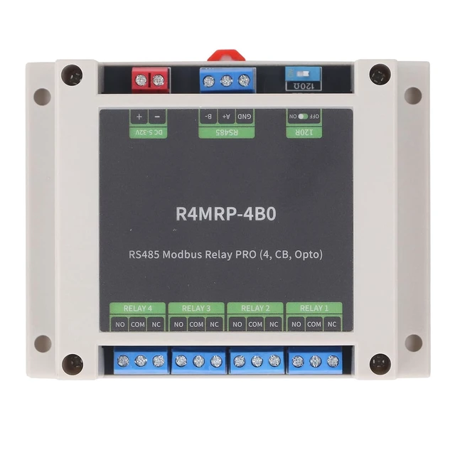 Alt view image 5 of 7 - RTU 4 Channel Relay Module with 485 Interface, Industrial Modbus Ethernet Relay Module Built in Optocoupler Isolation, 120R Terminal Resistor DIP Switch