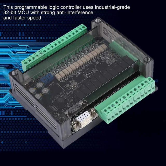 Alt view image 3 of 7 - FX3U-24MR PLC Controller, DC 24V Industrial Control Board with Cable, PLC Programmable Logic Controller Relay, PLC Controller Kit.
