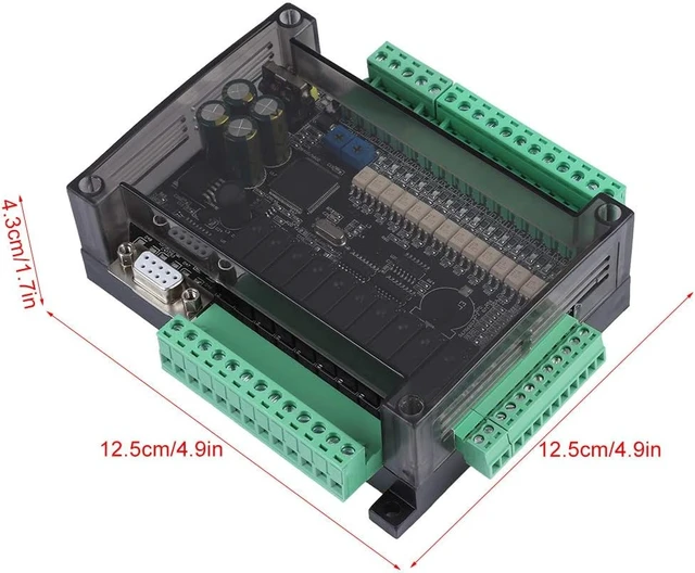 Alt view image 2 of 7 - FX3U-24MR PLC Controller, DC 24V Industrial Control Board with Cable, PLC Programmable Logic Controller Relay, PLC Controller Kit.