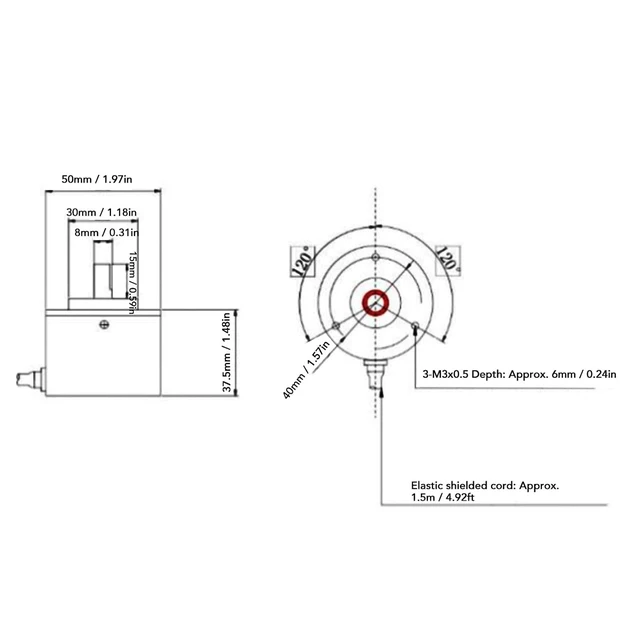 Alt view image 2 of 7 - Incremental Rotary Encoder, 1200/2000PR DC5V-24V 2 Phase Incremental Rotary Encoder, 50mm OD, PNP Output (2000P/R)