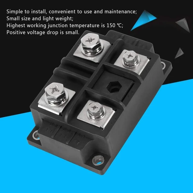 Alt view image 2 of 6 - 300A 1600V Single Phase AC to DC Diode Bridge Rectifier, High Power Rectifier Silicon Full Diode Bridge Rectifier Module, 110 * 67 * 40mm