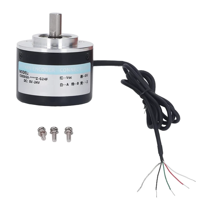 Alt view image 7 of 7 - Incremental Rotary Encoder, 1200/2000PR DC5V-24V 2 Phase Incremental Rotary Encoder, 50mm OD, PNP Output (2000P/R)