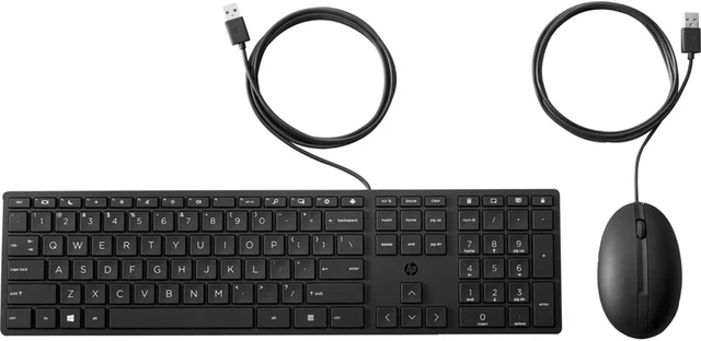 Alt view image 2 of 3 - HP Wired Desktop 320MK Mouse and Keyboard - USB Cable Keyboard - English - Black - Cable Mouse - Black - Compatible with PC