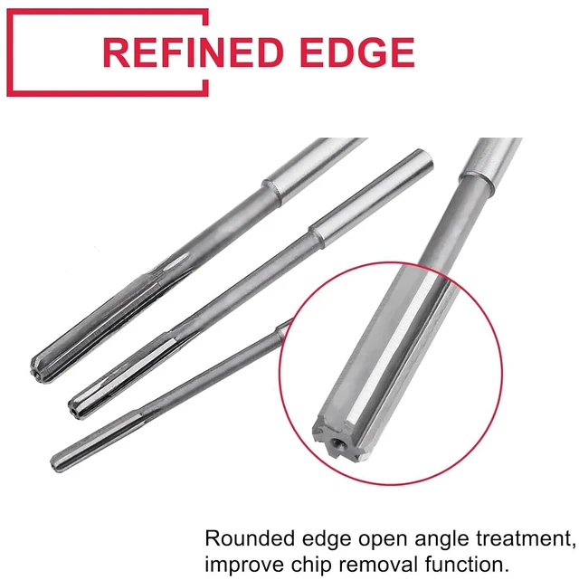 Alt view image 2 of 7 - Acogedor 10Pcs H7 Chucking Reamer Set 3-12mm Straight Shank