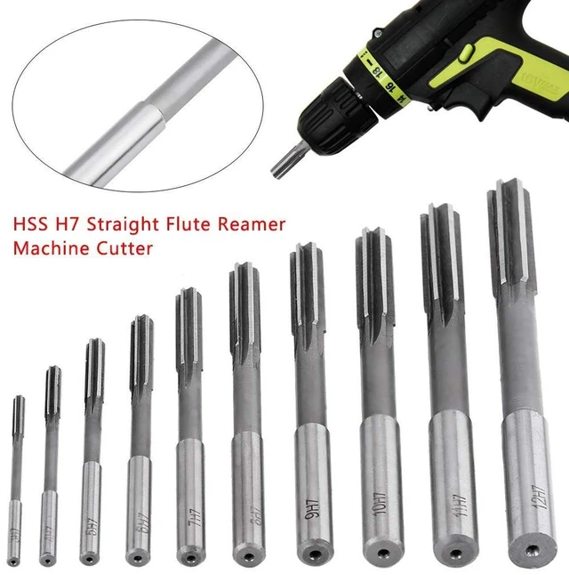 Alt view image 6 of 7 - Acogedor 10Pcs H7 Chucking Reamer Set 3-12mm Straight Shank