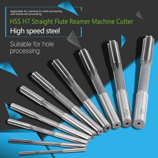 Alt view image 7 of 7 - Acogedor 10Pcs H7 Chucking Reamer Set 3-12mm Straight Shank