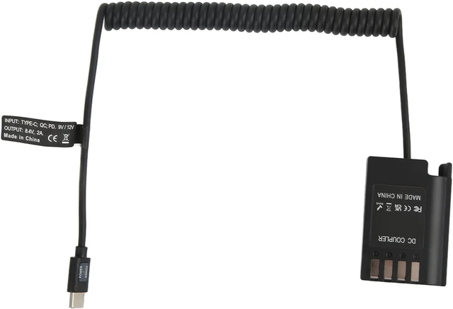 Alt view image 6 of 7 - Dummy Battery,DC Coupler Type C to DMW BLK22 Dummy Battery Adapter,for S5 DCS5 DCS5K GH5M2 GH6 Digital Camera