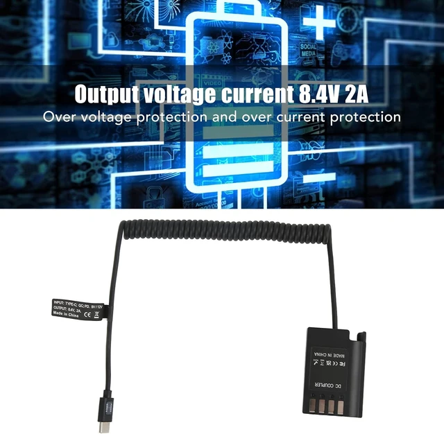 Alt view image 7 of 7 - Dummy Battery,DC Coupler Type C to DMW BLK22 Dummy Battery Adapter,for S5 DCS5 DCS5K GH5M2 GH6 Digital Camera