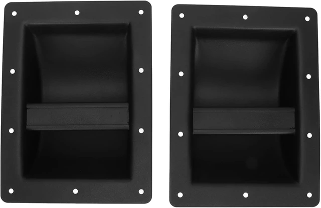 Alt view image 6 of 7 - 2Pcs Cabinet Speaker Handles, Speaker Handles, Black Metal Recessed Handles for Speakers, Stage Audios, 6.4 * 8.7