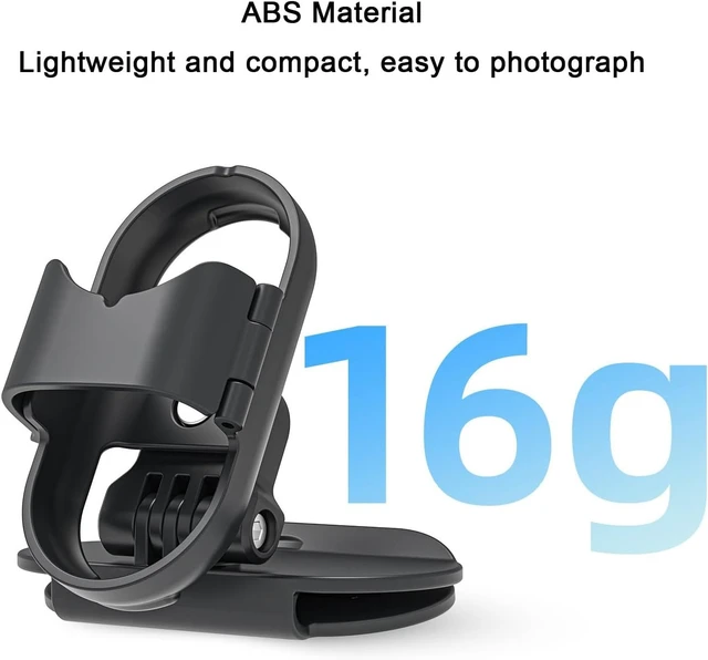 Alt view image 4 of 7 - Gugxiom Quick Release Hat Clip Mount for GO 3S, 360 Rotation, POV Mount, Black