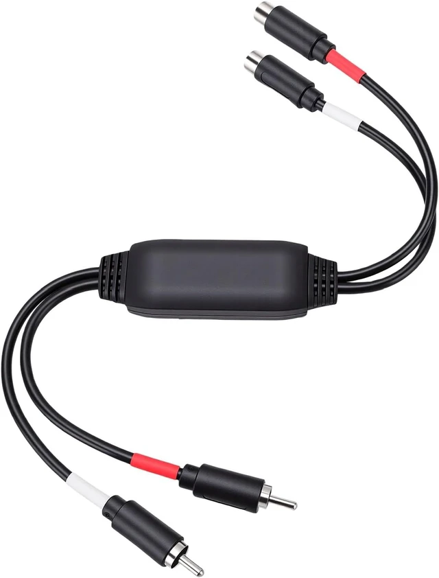 Alt view image 4 of 7 - Gugxiom R CA Ground Loop Noise Isolator for Car Audio & Home Stereo Systems, Noise Filter with Ground Isolation, Plug and Play R CA Audio Eliminator, Hum Buzz