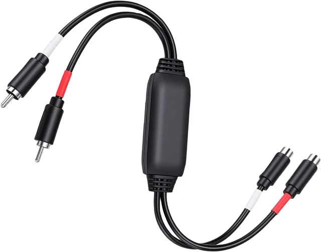 Alt view image 5 of 7 - Gugxiom R CA Ground Loop Noise Isolator for Car Audio & Home Stereo Systems, Noise Filter with Ground Isolation, Plug and Play R CA Audio Eliminator, Hum Buzz