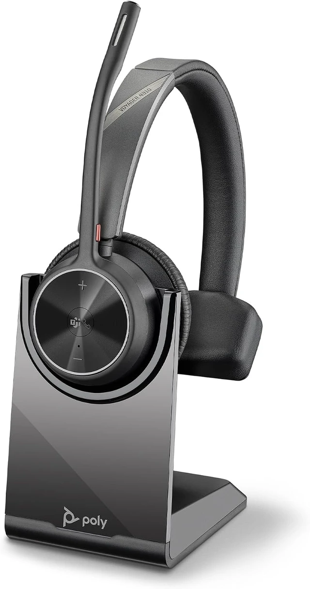 Alt view image 5 of 7 - Poly - Voyager 4310 UC Wireless Headset + Charge Stand (Plantronics) - Single-Ear Headset w/Mic - Connect to PC/Mac via USB-C Bluetooth Adapter, Cell Phone via Bluetooth -Works with Teams, Zoom &More