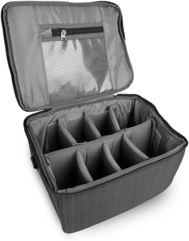 Alt view image 6 of 7 - Acogedor Partition Camera Inserts, DSLR Camera Lens Case Photography with Dividers, Portable Nylon Camera Case for DSLR SLR Cameras(Black)