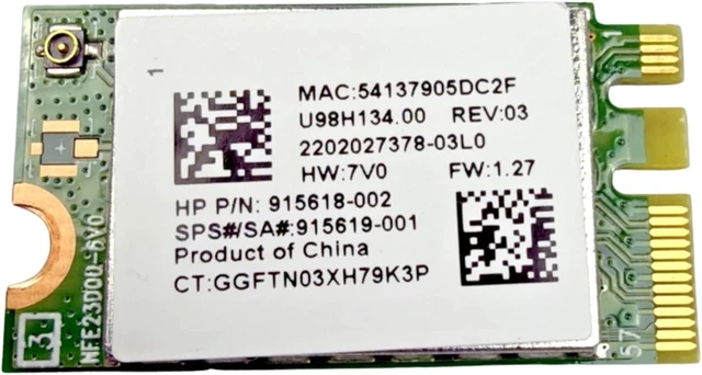 Main image of NGFF M.2 1630 802.11b/g/n WLAN Bluetooth 4.2 WiFi Card 915618-004 Compatible Replacement Spare Part for Realtek RTL8723DE