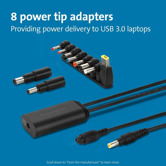 Alt view image 2 of 6 - Kensington 60W USB-A Power Splitter for USB C/A Hybrid Docking Stations (K38310NA)