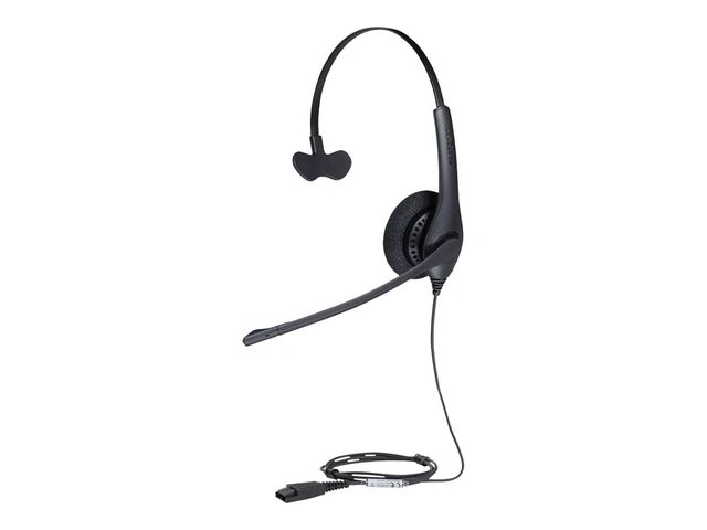 Alt view image 3 of 7 - Jabra Biz 1500 Quick Disconnect On-Ear Mono Headset - Corded Headphone with Noise-Cancelling Microphone and Volume Spike Protection for Deskphones, Black