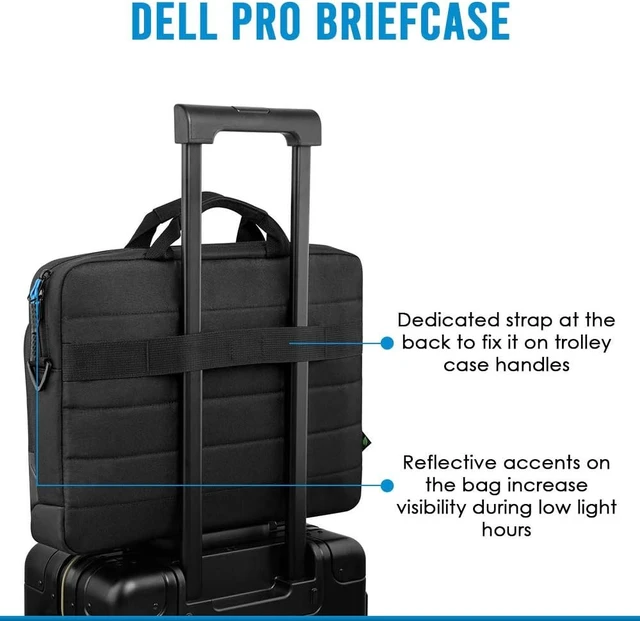 Alt view image 5 of 7 - Dell Pro Briefcase 14 (PO1420C), Made with an Earth-Friendly Solution-Dyeing Process and Shock-Absorbing EVA Foam that Protects Your Laptop from Impact.