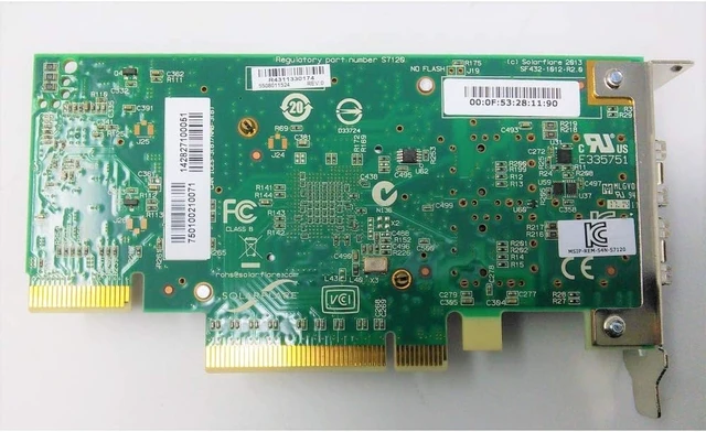 Alt view image 3 of 3 - Solarflare S7120 Dual Port Low Barcket Adapter Card SF432-1012-R2.0