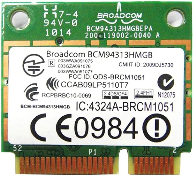 Main image of BroadCom BCM94313HMGB BCM4313 Half Mini PCIe BT Bluetooth WLAN WIFI Wireless Card for HP Laptop 598711-001 600370-001 657308-001 657325-001