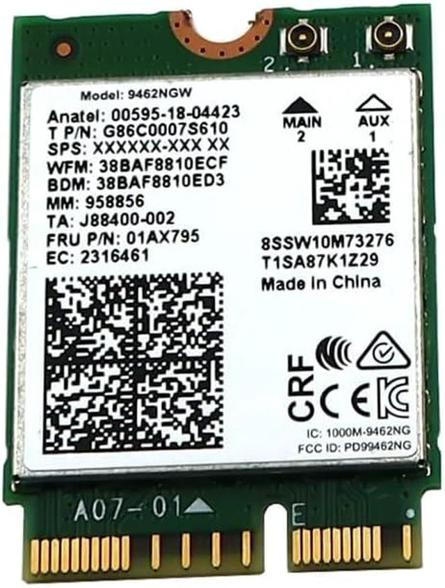 Main image of WiFi Card SW10M73276 Compatible Replacement Part for Intel 9462NGW 802.11ac