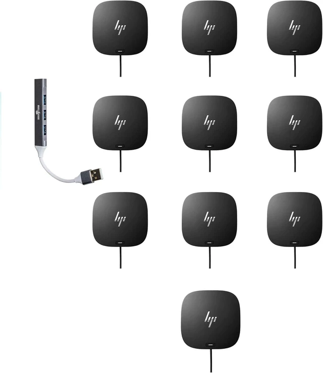 Main image of HP USB-C Dock G5-11-in-1 Adapter Bundle with DKZ Hub (Both USB-C and Thunderbolt-Enabled Laptops, PCs, Notebooks - Single Cable for Charging, Networking, or Data Transfers) 10-Pack