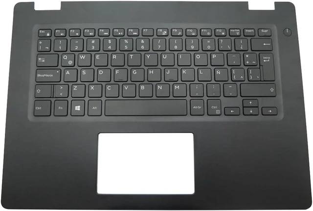 Main image of Laptop Palmrest for DELL Latitude 3490 0P8YTM P8YTM 0T58YV T58YV with Backlit Latin America LA Keyboard Without Fingerprint Hole Black Upper Case New