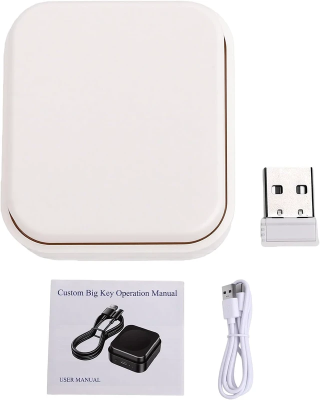 Alt view image 7 of 7 - Gugxiom Single Key Programmable Keypad, Bluetooth 2.4G Wired 3 Modes (White)