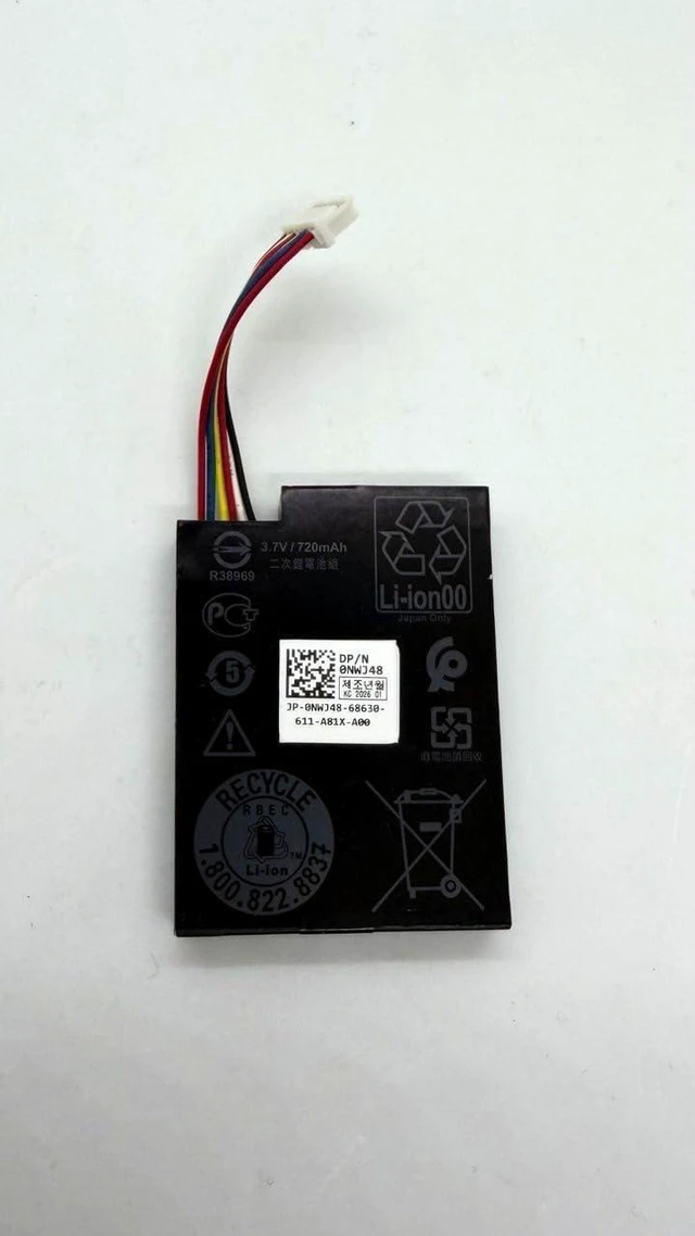 Main image of BBU for Dell PERC H740P, H750 RAID Controllers from 2.8Wh 3.7V 720mAh Battery. 0NWJ48 BBU ONLY.