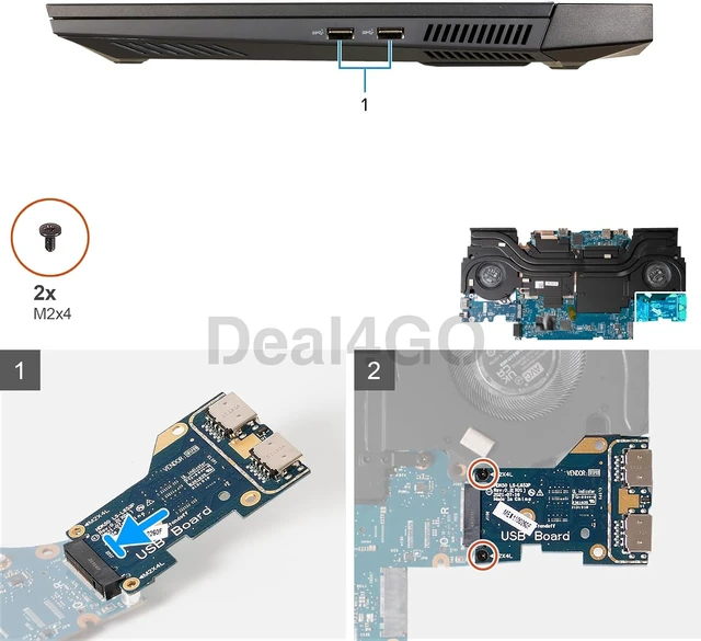 Alt view image 3 of 6 - Deal4GO USB Port IO Circuit Board 2P0CY 9D44M LS-L656P Replacement for Dell G15 5520 5521 5525 2022