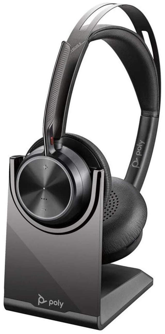 Main image of HP - Poly Voyager Focus 2 USB-C-C Headset ANDUSB-C/A Adapter and Charging Stand - GOOGL
