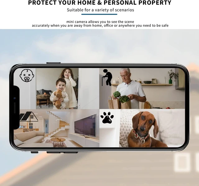 Alt view image 3 of 6 - Hidden Camera with Mini Small Spy Home Nanny Indoor Night Vision Motion Detection Baby Monitor Wireless Outdoo WiFi espias Security Secret