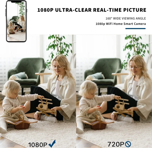 Alt view image 2 of 6 - Hidden Camera with Mini Small Spy Home Nanny Indoor Night Vision Motion Detection Baby Monitor Wireless Outdoo WiFi espias Security Secret