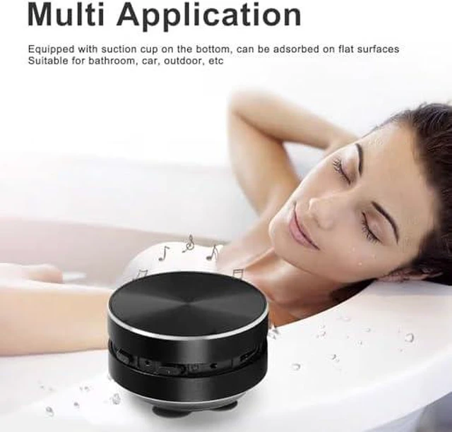 Main image of Bluetooth Mini Speaker, Bone Conduction Portable Wireless Speaker, Stereo Bass Sound, Crystal Clear Sound, Mini Music Player with Suction Cup for Home, Outdoor, Party, Car (Black)