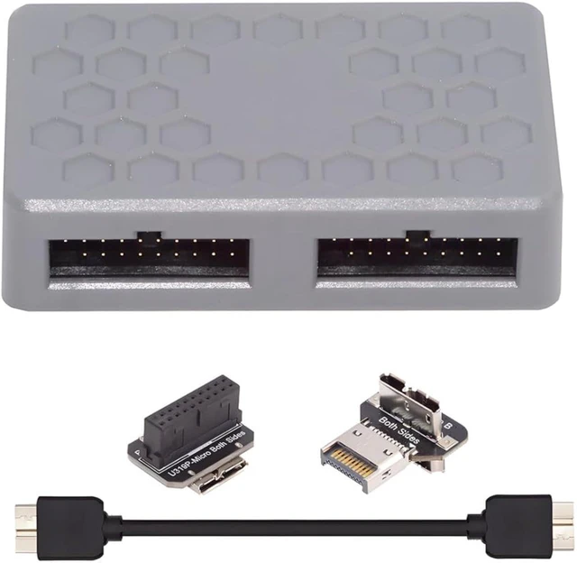 Main image of chenyang Micro B 1 to 2 USB 3.0 19Pin Front Panel Header Port Multiplier Hub Adapter with USB 3.0 19Pin/USB 3.1 Type E to Micro B Adapter