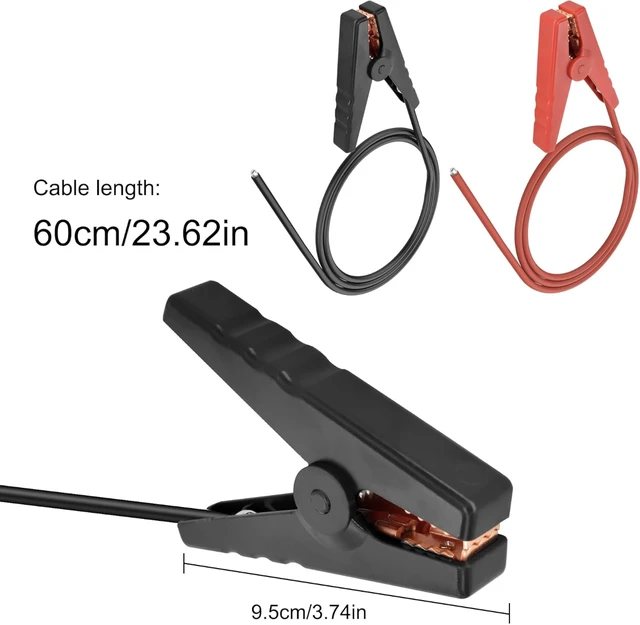 Alt view image 2 of 7 - XMSJSIY Battery Jumper Cable Clamps 100A 10AWG - 0.6M/1.9FT
